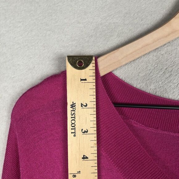 BANANA REPUBLIC 100% Merino Wool V-Neck Sweater Women’s M Pink Fine Gauge EUC - Picture 7 of 11